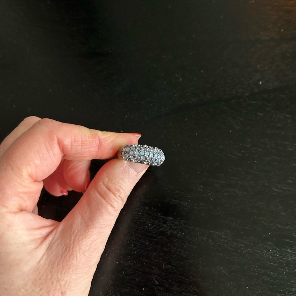 Elegant Silver and Blue Women's Ring